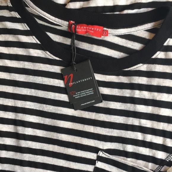 NWT n:Philanthropy Anthropologie Long Sleeve Black White Striped T-shirt Dress - Picture 10 of 12